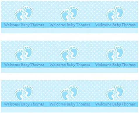 Baby Feet Foot Blue - Edible Cake Toppers (2.5"x10.5" strips)