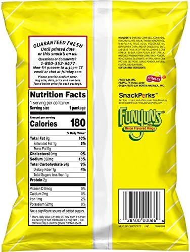 Funyuns Onion Flavored Rings, 1.25 Ounce (Pack of 64)