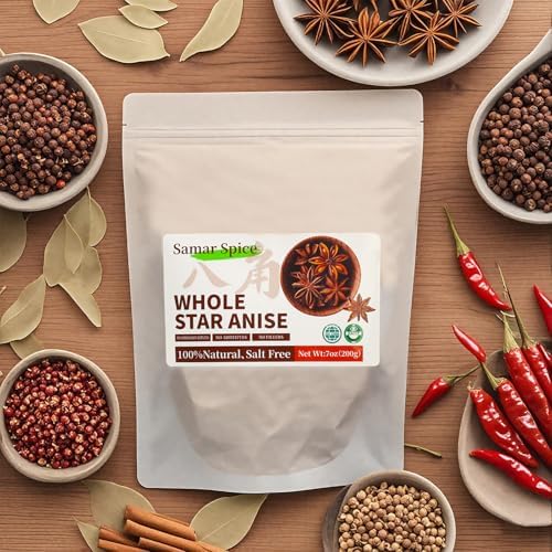 Star Anise Whole 1lb（453g）|Fresh Dried Anise Pods for Cooking,Baking,Tea Brewing | Chef's Choice Premium Spices with Resealable Bag | Intense Aroma for Pho, Soups & Asian Recipes (1lb（453g）)