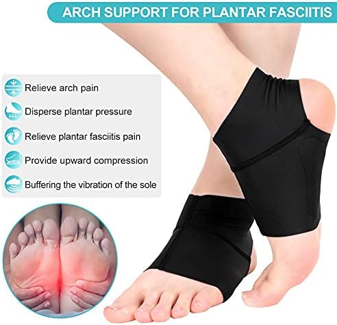 Plantar Fasciitis Arch Socks with Gel Pads, Arch Ankle Support Sleeves for Flat Feet, Compression Ankle Arch Brace Wrap for Men and Women, Heel Spurs, Flat Foot, High/Low Arch Relief, 1 Pair