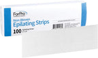 ForPro Professional Collection Non-Woven Epilating Strips, White, Tear-Resistant, Pre-Cut Strips for Hair Removal, 3” W x 9” L, 100-Count
