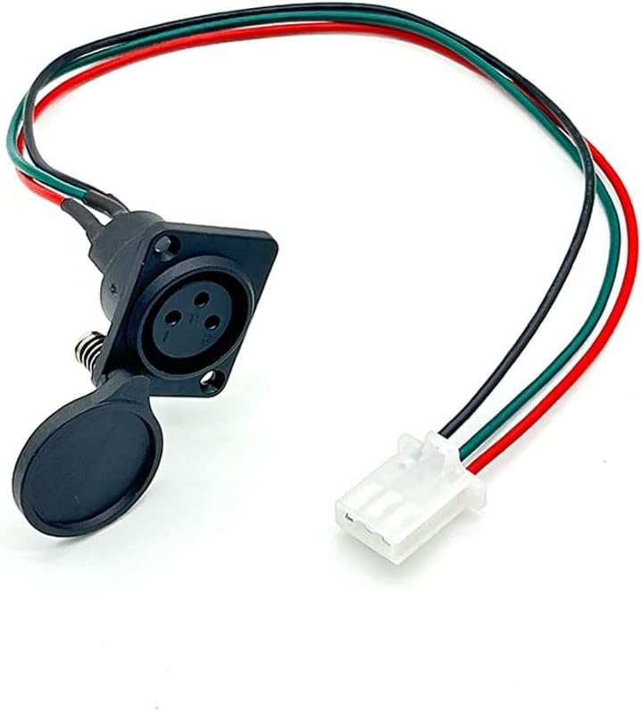 3 Wire 3-Pin XLR Charging Port Cable for E-Bike, E-Scooter, Mobility, Wheelchair, Drive Medical XLR Female Jack Connector Adapter Currie BA-071-7 XLR Cable with Waterproof Cover