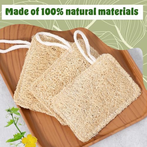 3Pcs Natural Loofa, 100% Real Natural Loofah Sponges Set, Loofah Sponge for Dishwashing, Luffa Sponges