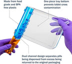 Apothecary Products Pill Tray & Spatula for Tablets, Medicine, Vitamins, Right-Handed, Clear, 2 Count