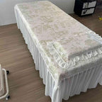 Massage Table Skirt with Hole,Beauty Massage Table Cover,Thickened Massage Linens, Massage Fitted Sheet, Massage Face Rest Cover with Hole,Sutiable for 75"X31.5" (Green)