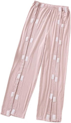 Full Open Patients Care Trousers,Unisex Fracture Pants,Bedridden Patient Clothing,Disability Clothes,Suit for Fracture,Disable,Elderly(Woman,Bean Paste Color,M)