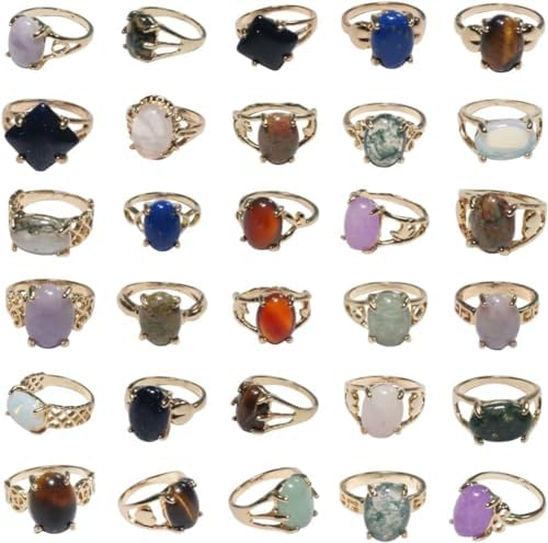 RICHRAIN 30PCS Lot Crystals Rings Bulk Items Wholesale Clearance Wholesale for Boutique Resale Wholesale Jewelry Rings for Women Al Por Mayor
