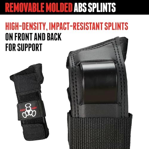 Triple Eight WRISTSAVER Wrist Guards, Black – Ideal for Skateboarding, in-line Skating, and Roller Skating
