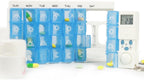 Didiseaon 7 Days Pill Dispenser Organizer with Reminder Alarm - Blue Pill Organizer with 28 Compartments for Weekly Medication Management