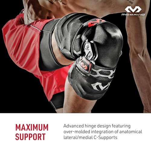 McDavid Knee Brace, Heavy Duty Hinged Knee Braces for Knee Pain, Instabilities, Ligament, ACL, MCL, PCL, Meniscus Injury, Pain Relief, Recovery, Preventive Hyperextension, Left or Right Side