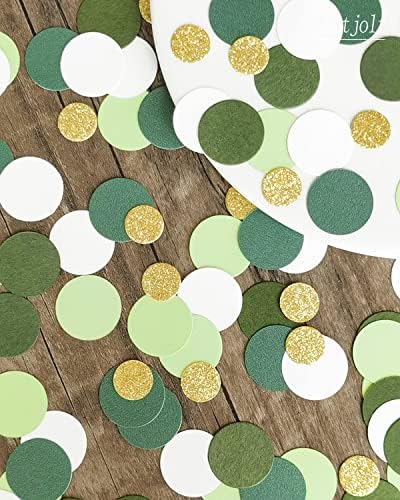 Letjolt Green Dot 200pcs Confetti Glitter Golden Nature Garden Theme Baby Shower Table Decorations Birthday Party Supplies Bridal Wedding Decor Paper Scatter Crafts