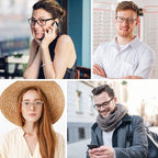 Przene Reading Glasses for Men Women Blue Light Blocking Readers Spring Hinges Lightweight Style Pack