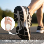 40Pcs Metatarsal Pads Ball of Foot Cushions 0.2 Inch Thick Felt Ball of Foot Cushion Adhesive Forefoot Pads Sole Adhesive Foam Accessories for Men and Women Forefoot and Sole Support