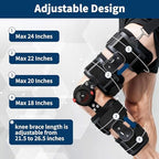 Adjustable Hinged Knee Brace for Men & Women, ACL Support with Side Stabilizers for Meniscus Tear, Post Reduce Knee Pressure, Surgery & Sports Recovery