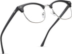 Blue Light Blocking Glasses Vintage Half Frame UV Clear Lens Anti Eyestrain Computer Gaming Glasses for Women Men