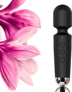 Personal Massager Wand, 8 Speeds 20 Modes Handheld Vibration, Cordless Portable Waterproof Massager, Quiet Mini for Muscle Aches, Back Pain & Sports Recovery, for Women (Black)