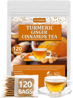 120 Premium Turmeric, Ginger, Cinnamon Blend Tea Bags, 100% Natural & No Additives & Caffeine Free.
