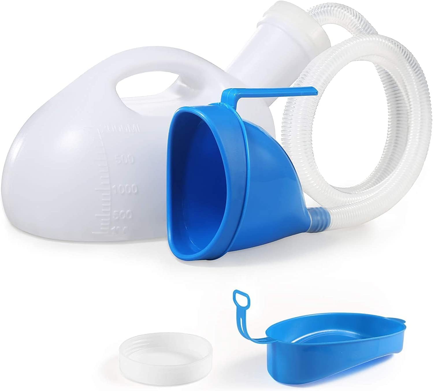 ONEDONE Portable Urinals for Men Women Urine Bottle Spill Proof Female Male Pee Bottle Urinal for Men Camping Toilet 68 OZ 47.24" Long Tube with Lid White