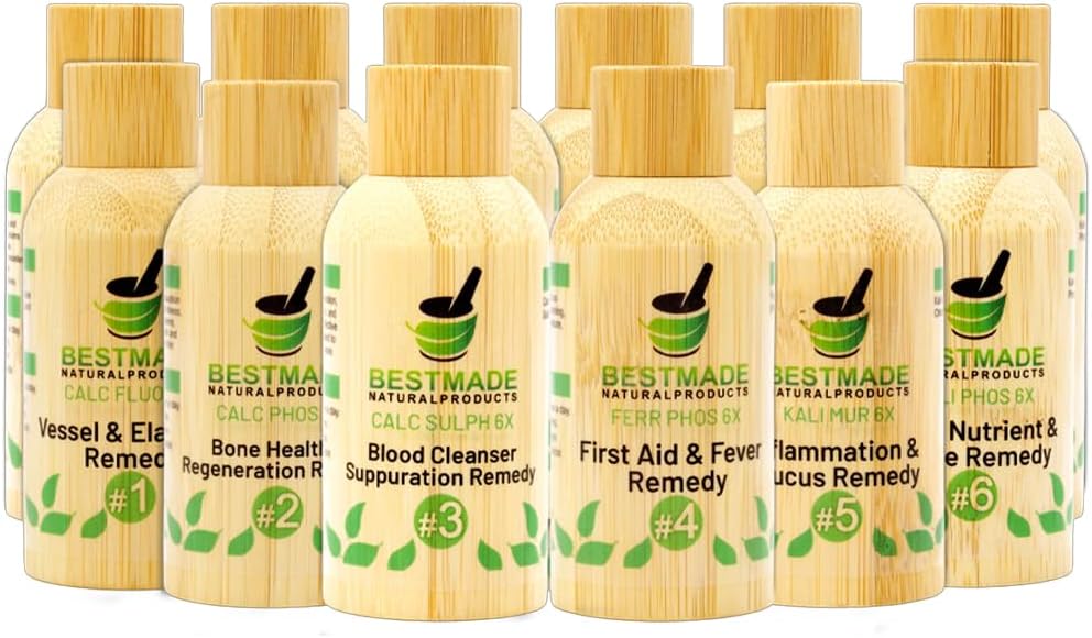 Bestmade Classic Tissue Cell Salt Kit, All 12 Schussler Cell Salts - Boost Your Immune System, Provide Cellular Nutrition Vital to Cellular Function, 12-Bottle Kit, 400 Pellets Each
