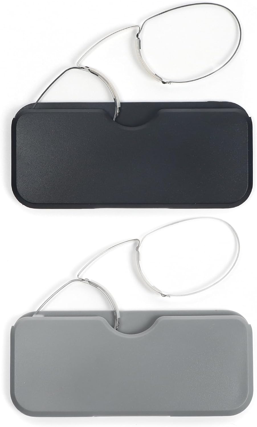 DXYXYO Mini Armless Reading Glasses for Women Men, 2 Pack Thin Legless Nose Clip Readers Compact with Small Portable Case