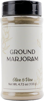 Olive & Vine Ground Marjoram, Earthy & Sweet, Seasoning for Soups, Stews, and Roasts, With Rich Tradition, Authentic Taste, For Global Recipes (4.72 Ounce)