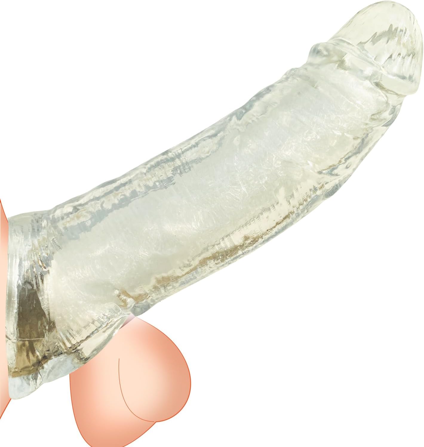 New Big Soft Real Male Super Silicone Sleeve Extension Sheath Extender for Men Male Enhancement Extension Sleeve (Transparent, 8.7")