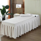 Beige,190x80cm, Massage Bed Skirt with Face Hole Spa Bed Cover Massage Bed Sheet Cover Beauty Massage Spa Couch Cover with Skirt All-Round Wrap for Salon Spa Square Head Washable