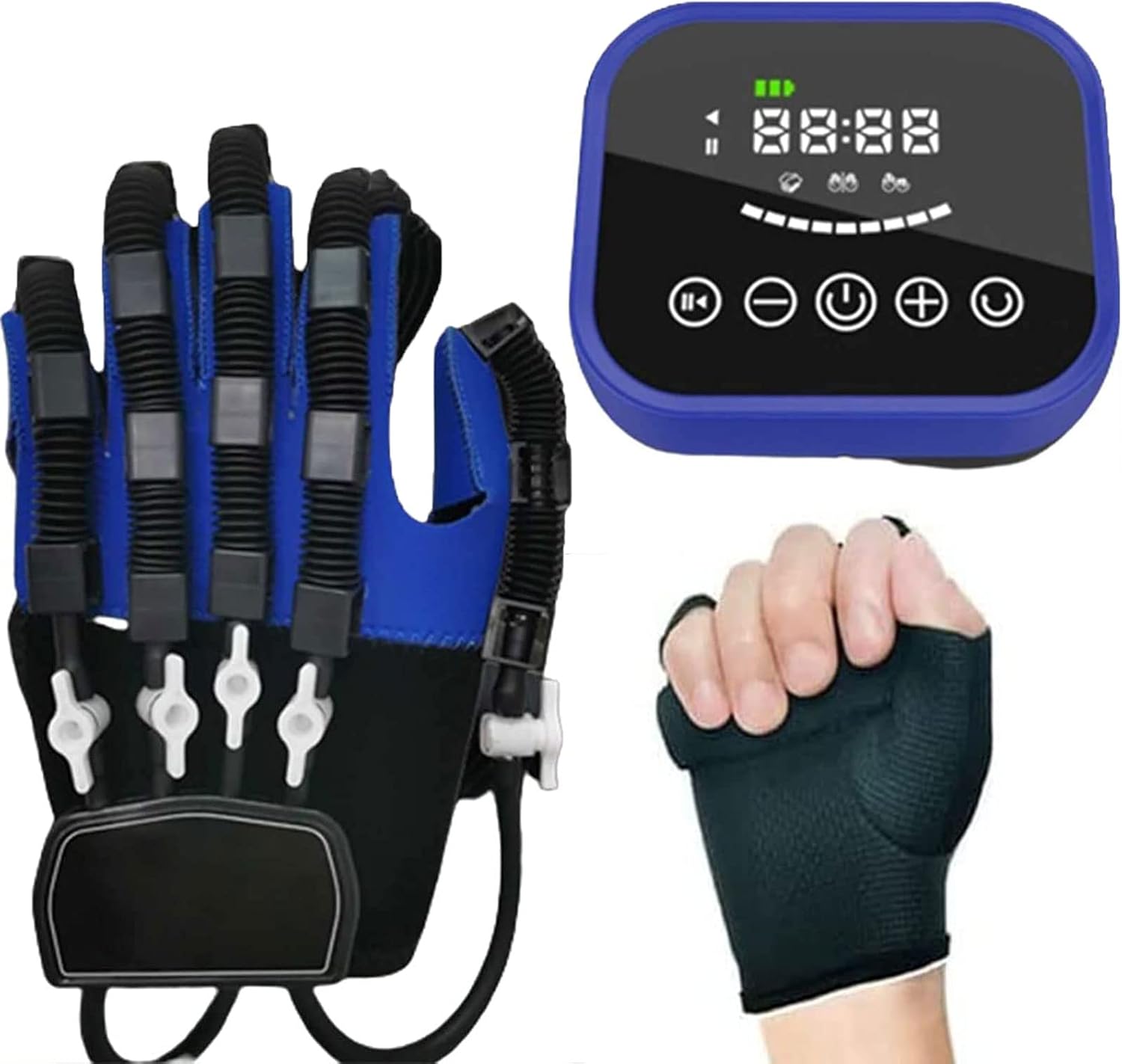 Rehabilitation Robot Gloves Finger Training, Stroke Hand Splint Finger Straightening Brace Guard Protector for Exercises for Patients with Hand Dysfunction(Size:Left-L)