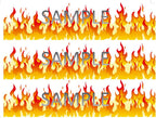 Cake Fire Flames Icing Sheets Strips For the sides
