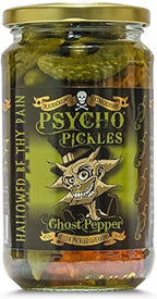 Psycho Pickles Pickled Gherkins Ghost Pepper 450g Jar