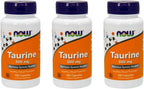 NOW Taurine 500mg, 100 Capsules (Pack of 3)