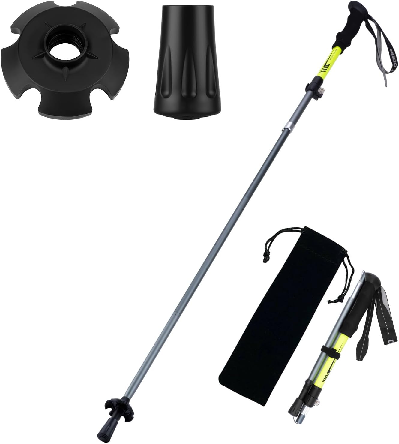 Gifts for Men Christmas Collapsible Trekking Pole, Ultralight 7075 Aluminum Hiking Stick for Women, Men & Seniors, 3-Section Foldable Walking Pole with Tungsten Steel Tip for Travel, Trails & Balance
