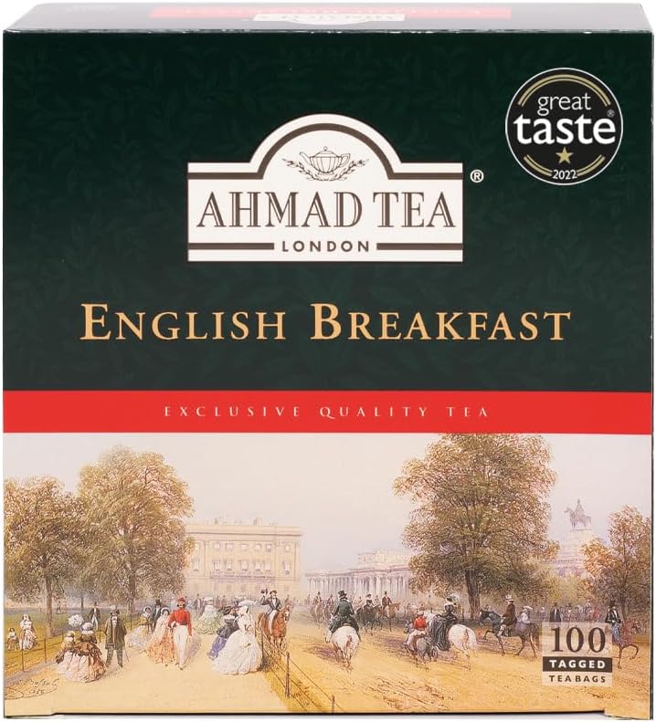 Ahmad Tea Black Tea, English Breakfast Teabags, 100 ct - Caffeinated and Sugar-Free