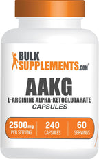 BulkSupplements.com AAKG Capsules - L-Arginine Supplement, Nitric Oxide Supplement - Gluten Free, 4 Capsules per Serving, 240 Count (Pack of 1)