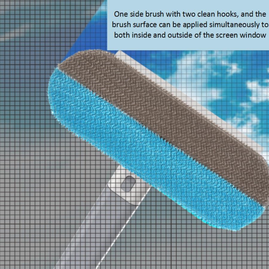 Three in One Non-Disassembly Screen Brush, Glass Scraper, Double-Sided Dry and Wet Cleaning Tool, Gap Brush, Multi-Functional (Grey White)