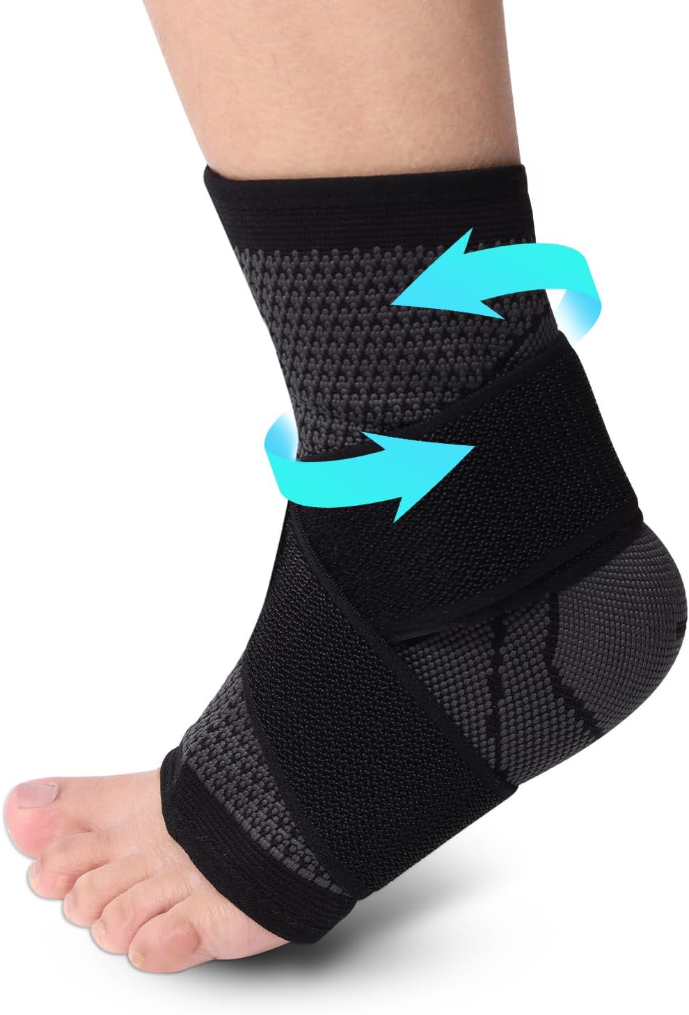 Ankle Brace, Achilles & Plantar Fasciitis Relief Compression Sleeve, Foot Brace with Ankle Support Strap for Women and Men, Heel Protector Wrap for Pain, Tendonitis & Sprain XXL