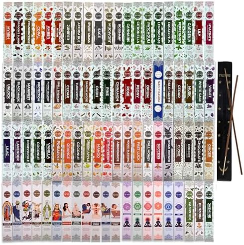 Trumiri Incense - 6 Random Scents Variety Pack - 20 Incense Sticks per Scent - Total 120 Incense + Holder Burner