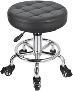 JOSTZHXIN Low Height Roller Stool Height Adjustable, Mechanic Stool Low Rolling Chair, Footstool Modern Roller Seat for Salon SPA Home Office Garage Shop (Style 3)