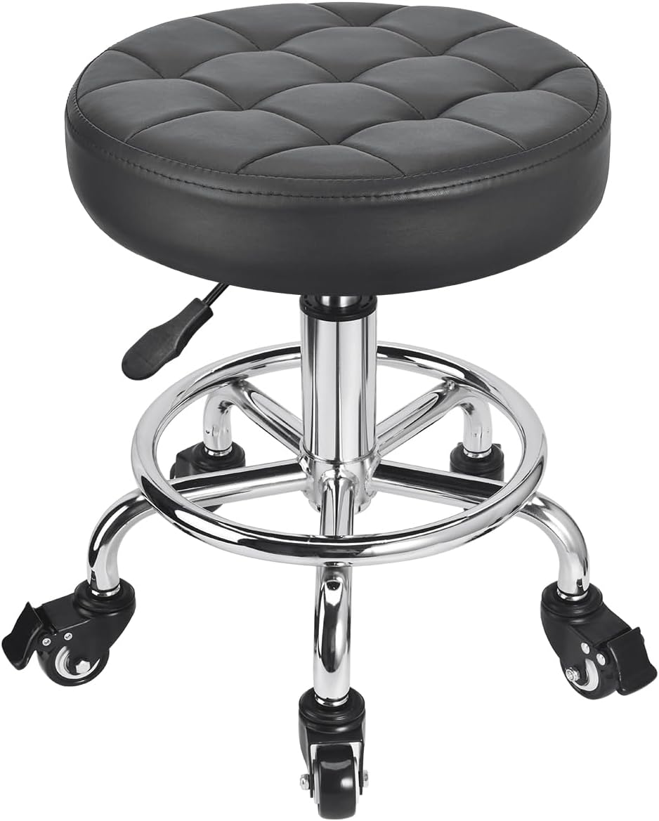 JOSTZHXIN Low Height Roller Stool Height Adjustable, Mechanic Stool Low Rolling Chair, Footstool Modern Roller Seat for Salon SPA Home Office Garage Shop (Style 3)