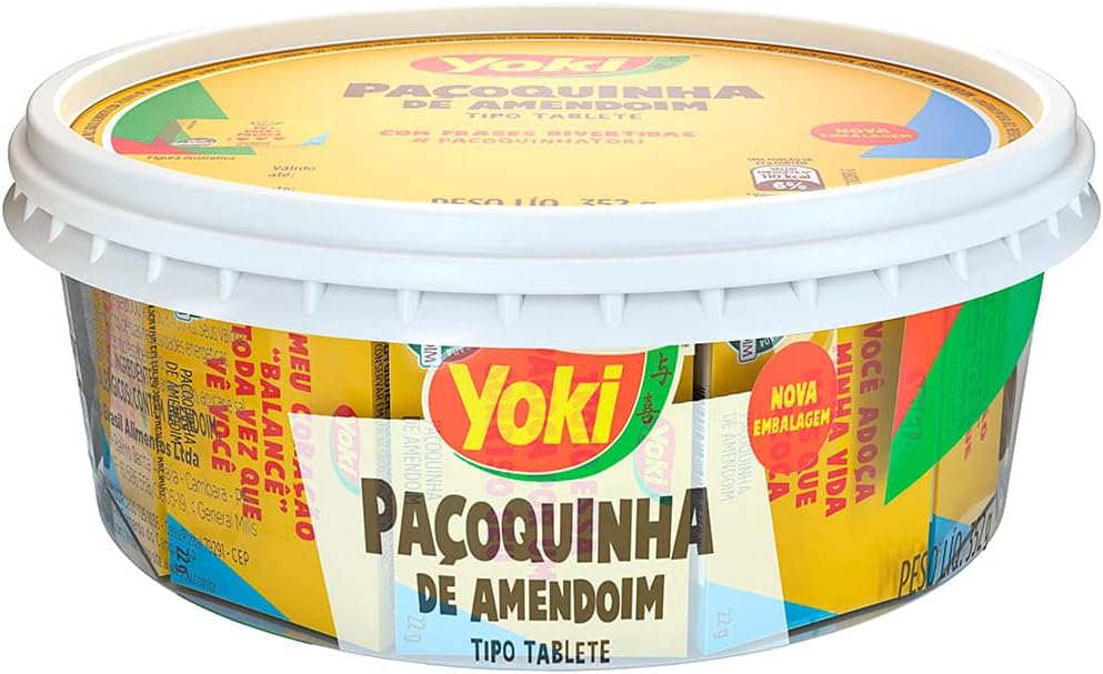 Ground Peanut Candy Bar Yoki - 16 Units - 12.4oz | Paçoquinha de Amendoim Yoki - 16 Tabletes- 12.4oz