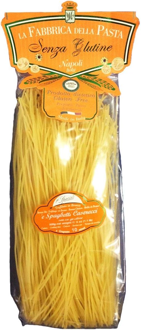 La Fabbrica Della Pasta Gluten Free Spaghetti Caserecci 500 Grams (1.1 lb) Pack of 2