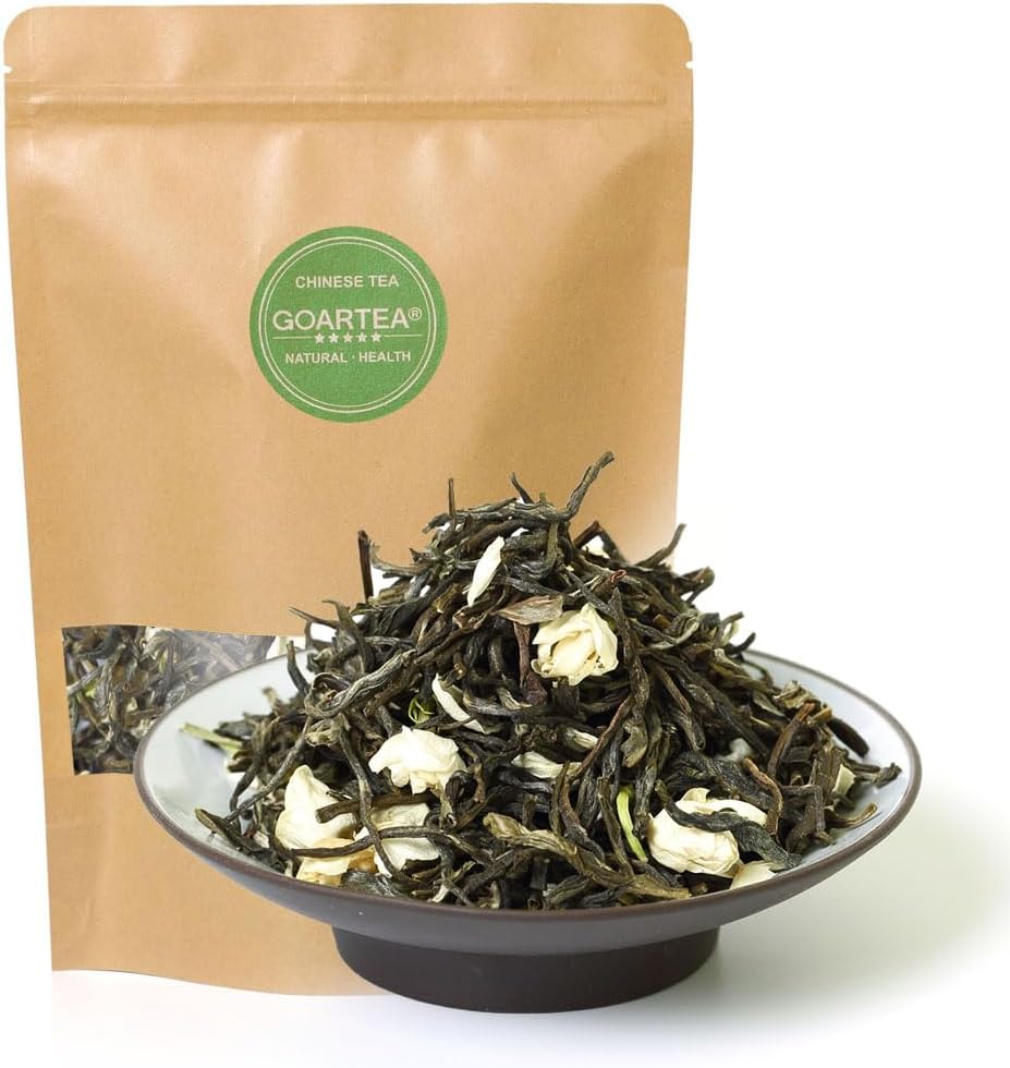 GOARTEA 2Pcs 250g / Total 17.6oz Premium Grade Jasmine Green Tea - Jasmine Tea Loose Leaf Moli Yinhao Fujian Chinese Tea