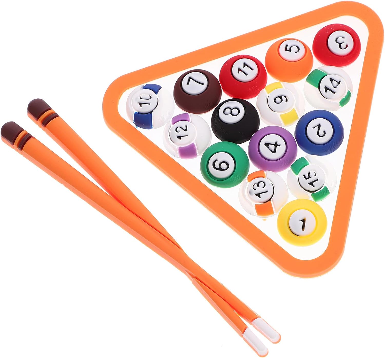 NUOBESTY Flexible Glue Billiards Cake Decor 3.15 Inch Mini Billiards Theme Cake Topper for Pool Party Decorating Supplies