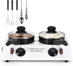 2026 Upgrade Chocolate Melting Pot,2x1L Chocolate Melting Machine with Candy Dipping Tools,Electric Chocolate Tempering Machine for Chocolate,Candy,Butter Making Warming Coffee Milk Wine(80W, 110V)