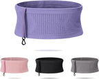 Multifunctional Knit Breathable Concealed Waist Bag - Adjustable Running Belt, Universal Running Waist Pack with Large Capacity, Running Waist Packs for Women Men Outdoor Activities (Purple, M)