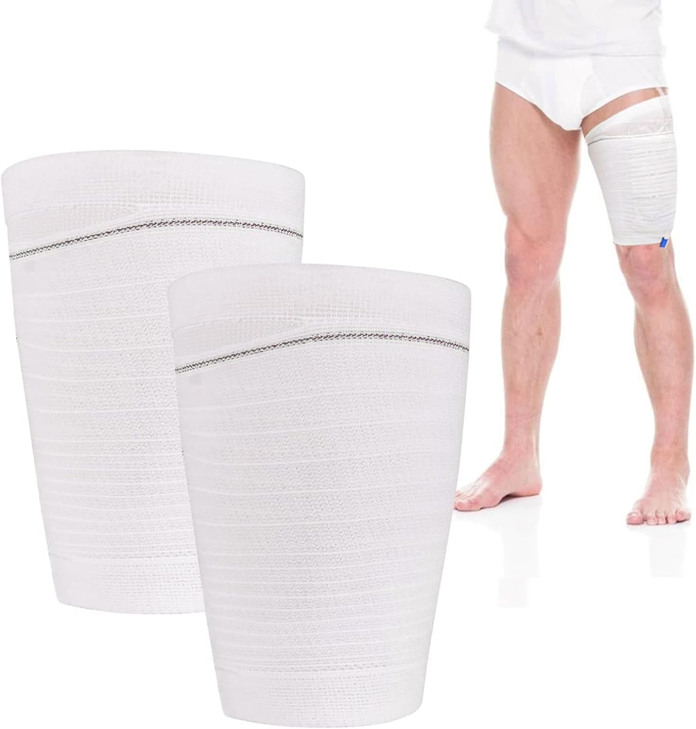 Catheter Leg Bag Holder 2 Count Fabric Catheter Sleeves Urine Leg Bag Holder - Urinary Drainage Bag Stay in Place Urine Bags for Legs Foley Catheter Bag Holder Strap for Men or Women Wheelchairs (L)
