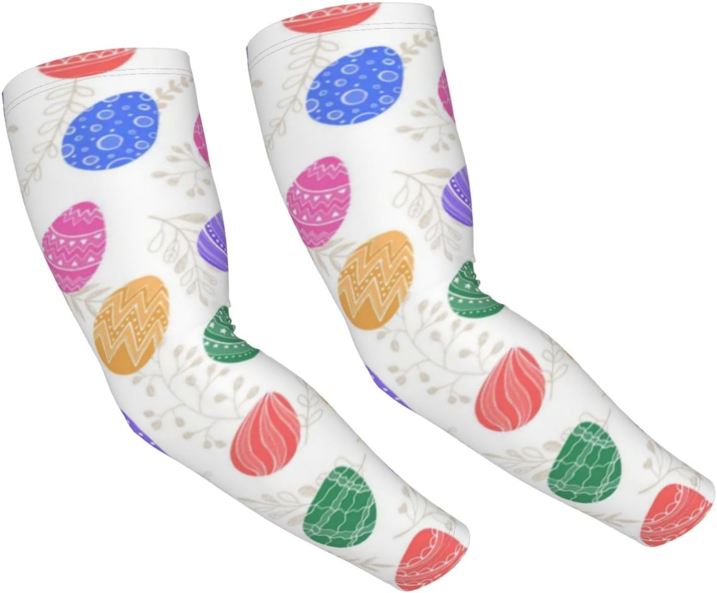 Happy Easter Bunny Rabbit Arm Sleeves Cute Easter Eggs Cooling Sun Protection Sports Sleeves for Men Women