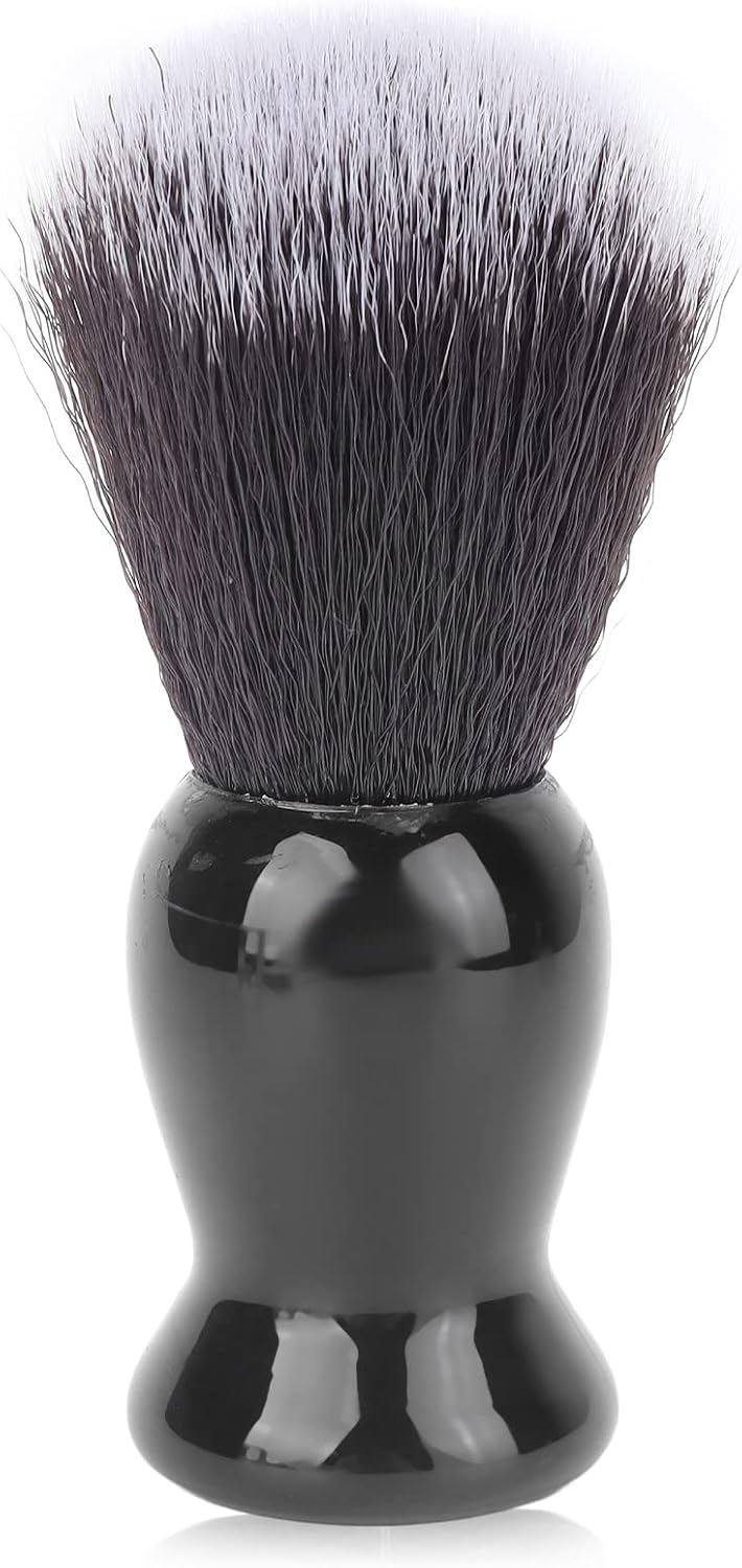 Black Shaving Brush, Barber Neck Dust Brush for Residue Debris Removal, Fast Lather Salon Cleansing Foam Brush with Comfortable Handle, Portable Exfoliating Brush for Home Travel Salon