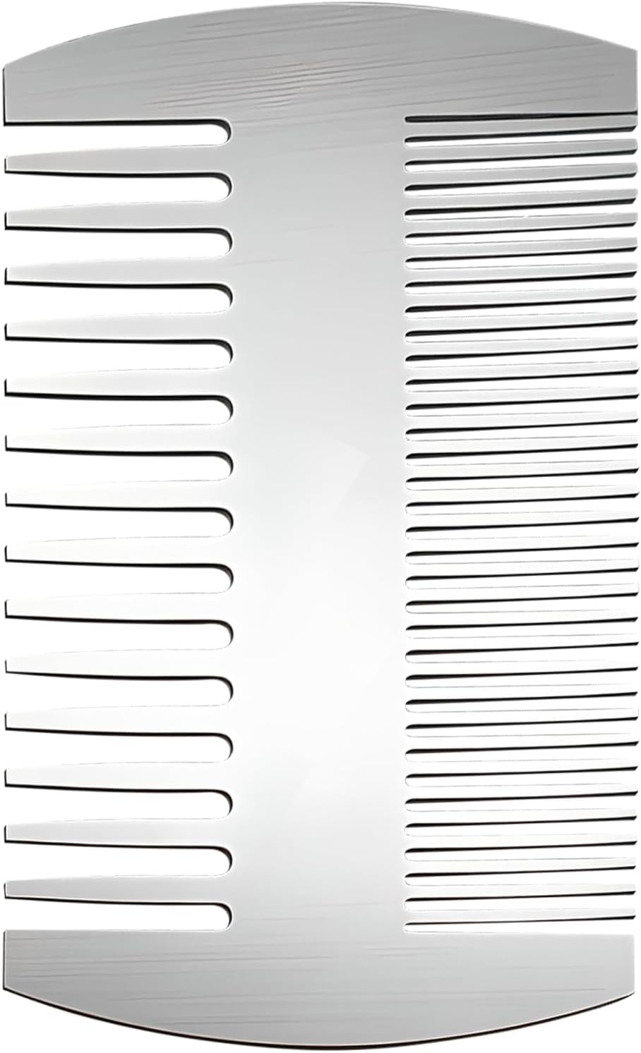 Stainless Steel Comb - Credit Card-Sized, Anti-Static Dual-Action Beard and Hair Comb, Perfect for Grooming on the Go, Presented in Elegant Gift Box