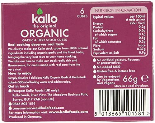 Kallo - Organic Garlic & Herb Stock Cubes - 66g
